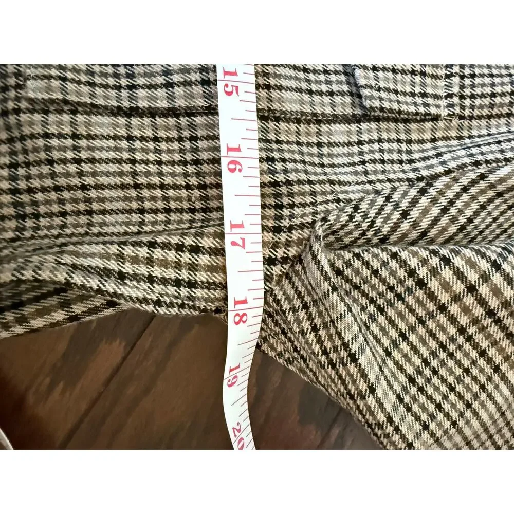 H&M Men’s Regular Fit Glen Plaid Zip Shirt Jacket Shacket Beige Black Size Small